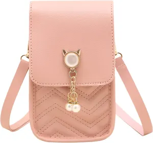 Shoulder Bag for Women Fashion Women Artificial Leather Solid Color Hasp Phone Bag Shoulder Messenger
