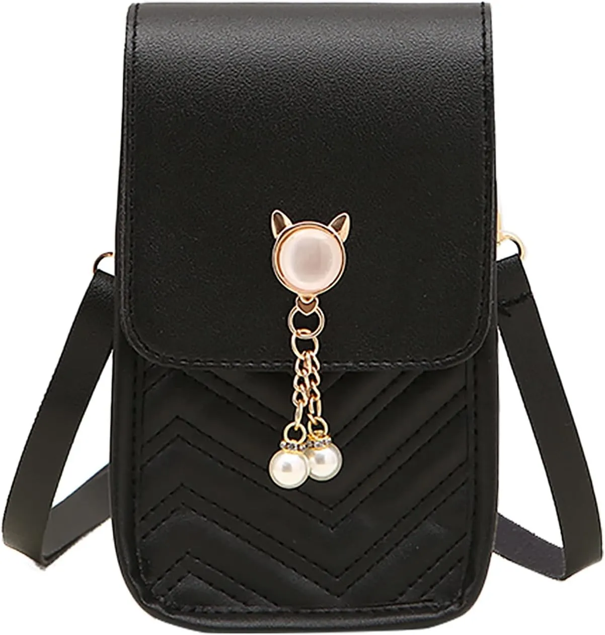 Shoulder Bag for Women Fashion Women Artificial Leather Solid Color Hasp Phone Bag Shoulder Messenger