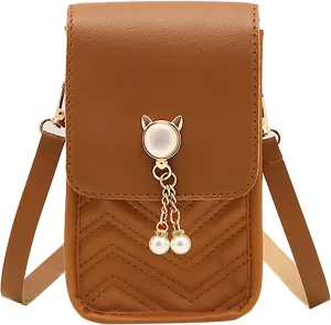 Shoulder Bag for Women Fashion Women Artificial Leather Solid Color Hasp Phone Bag Shoulder Messenger