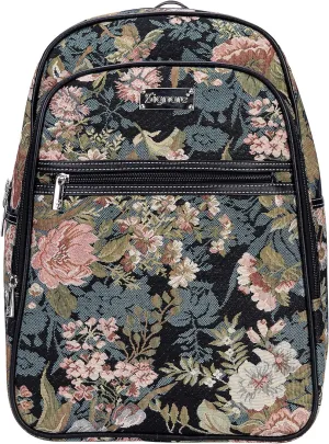 Signare Tapestry Backpack for Women Computer Rucksack Knapsack bookbags for women In Floral Peony Design (BKPK-PEO)