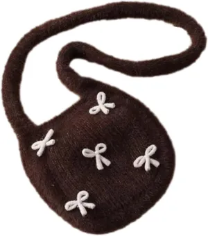 Slouchy Bow-Tie Knit Handbags for Women Casual Tote Bags for Women Woven Shoulder Bag Hobo Bag Satchel Bag Purse