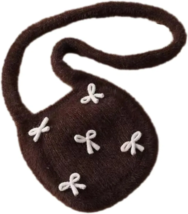 Slouchy Bow-Tie Knit Handbags for Women Casual Tote Bags for Women Woven Shoulder Bag Hobo Bag Satchel Bag Purse