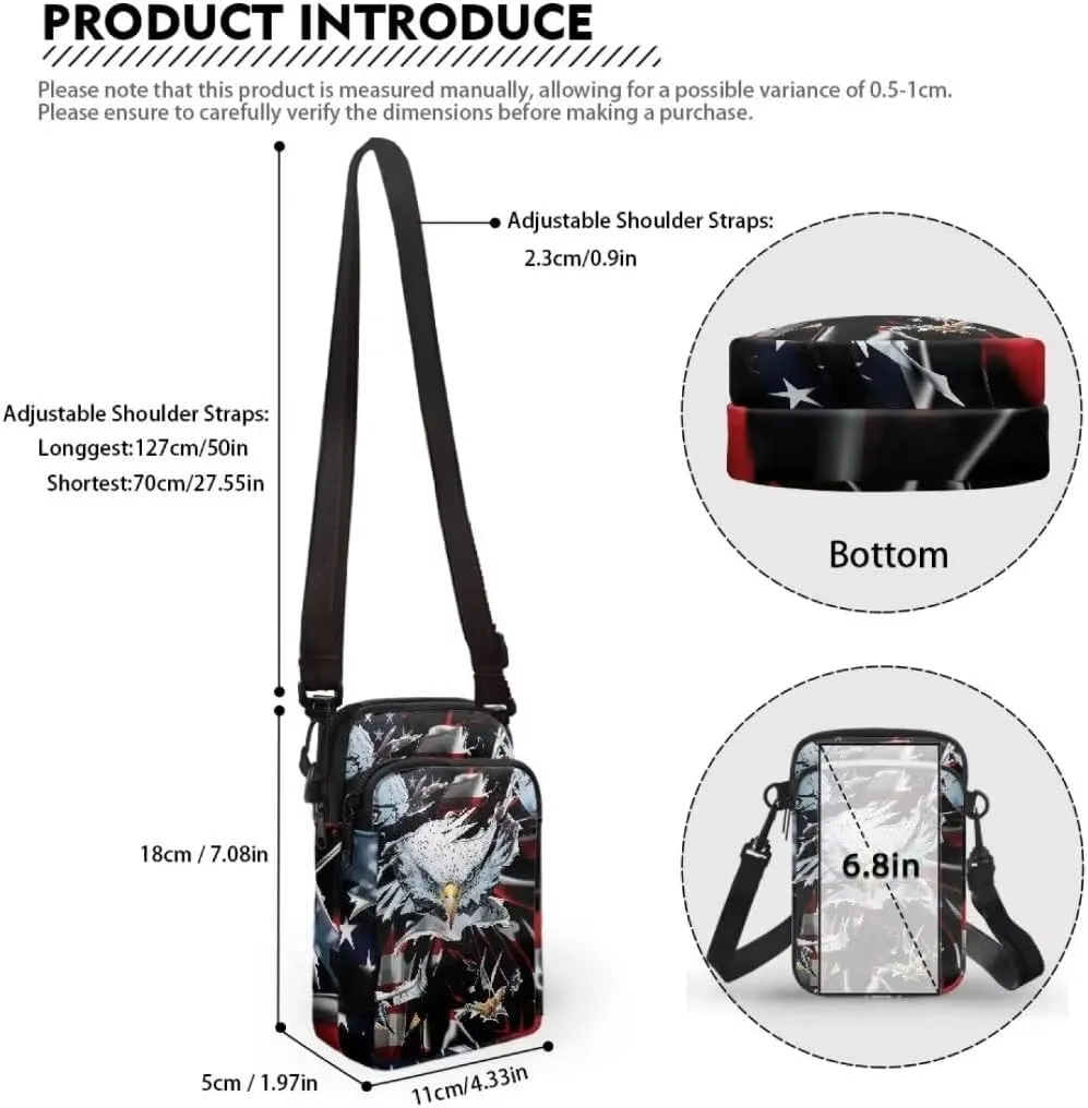 Small Crossbody Cell Phone Purse, Lightweight Mini Messenger Shoulder Handbag Wallet with Adjustable Strap