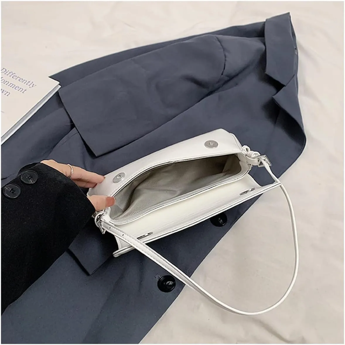 Small Shoulder Bag for women, Flap Underarm Shoulder Bags Women's Pu Leather Crossbody Purse Handbag