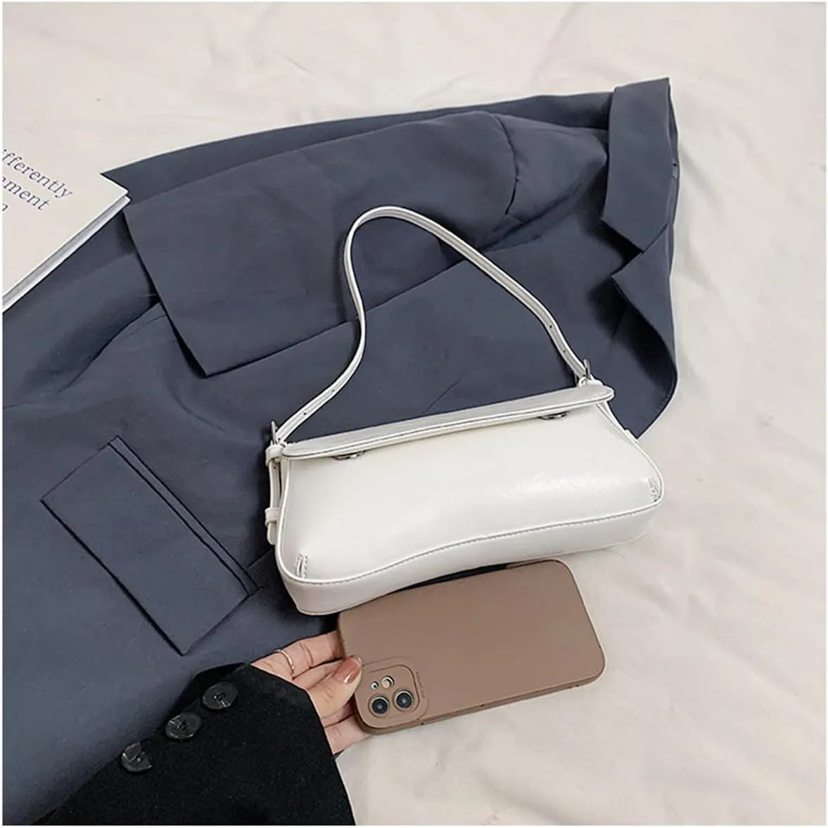 Small Shoulder Bag for women, Flap Underarm Shoulder Bags Women's Pu Leather Crossbody Purse Handbag