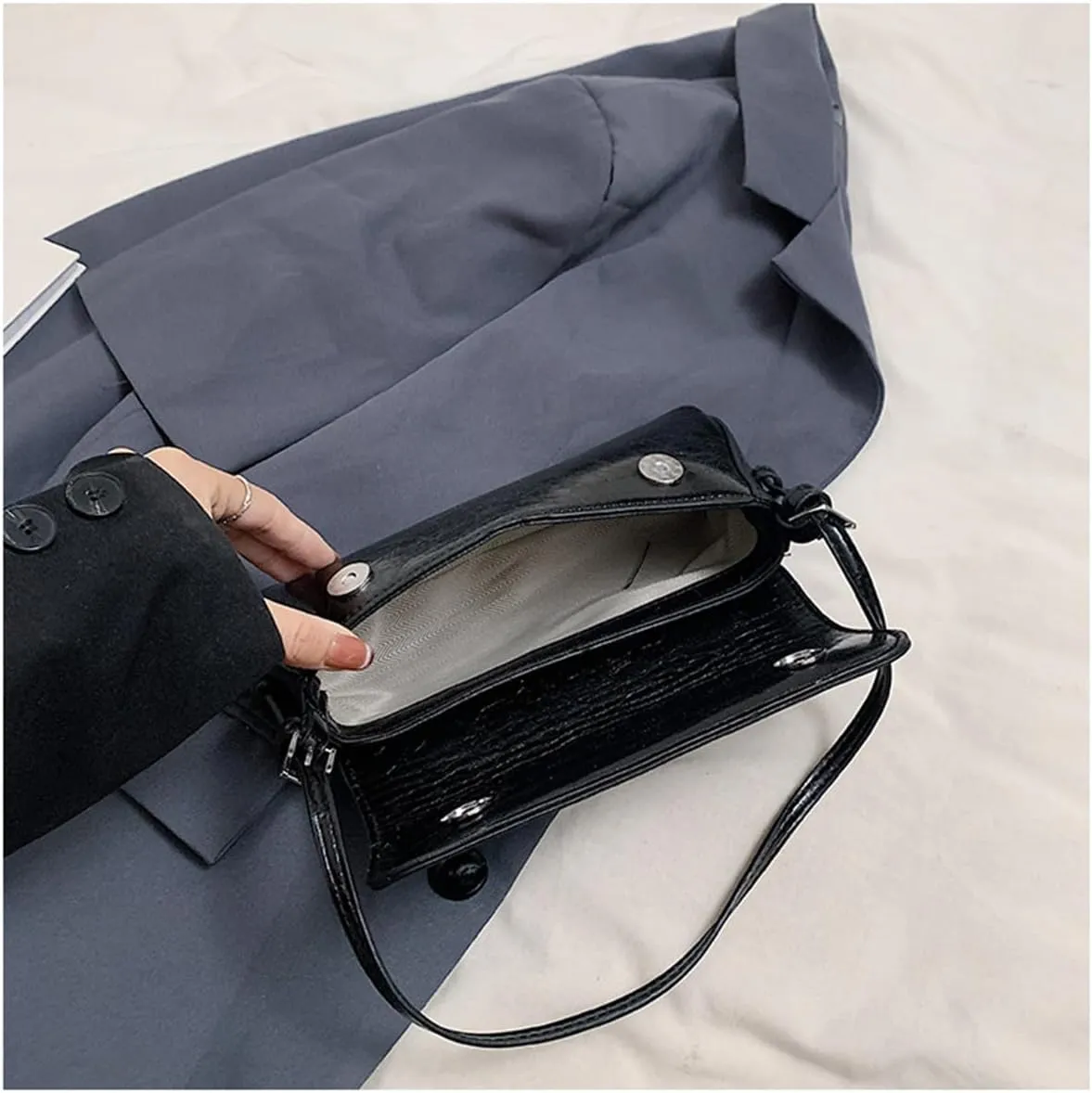 Small Shoulder Bag for women, Flap Underarm Shoulder Bags Women's Pu Leather Crossbody Purse Handbag