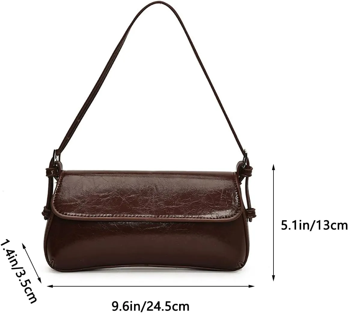 Small Shoulder Bag for women, Flap Underarm Shoulder Bags Women's Pu Leather Crossbody Purse Handbag