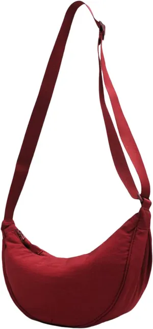 Soft PU Leather Shoulder Bag Dumpling Bag Women Armpit Nylon Simple Shoulder Design Crossbody