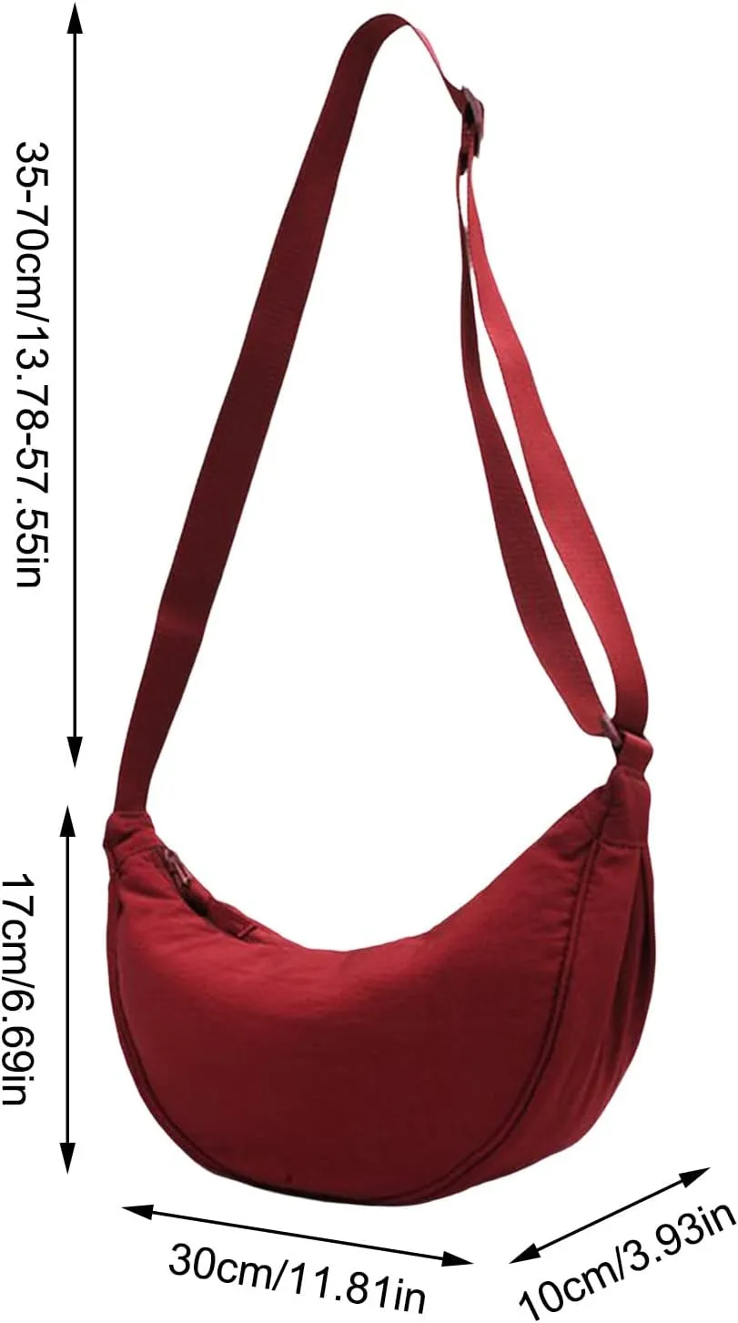 Soft PU Leather Shoulder Bag Dumpling Bag Women Armpit Nylon Simple Shoulder Design Crossbody