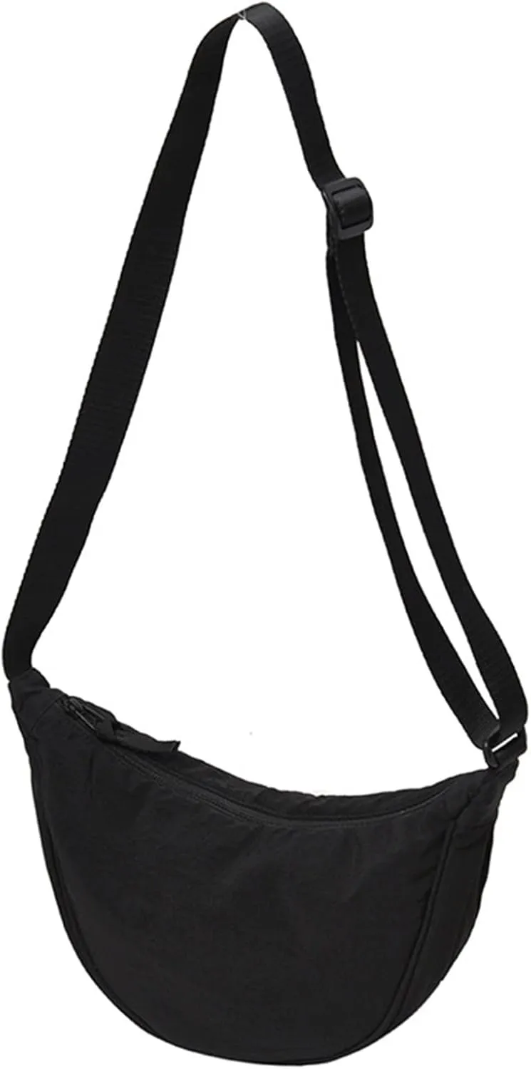 Soft PU Leather Shoulder Bag Dumpling Bag Women Armpit Nylon Simple Shoulder Design Crossbody