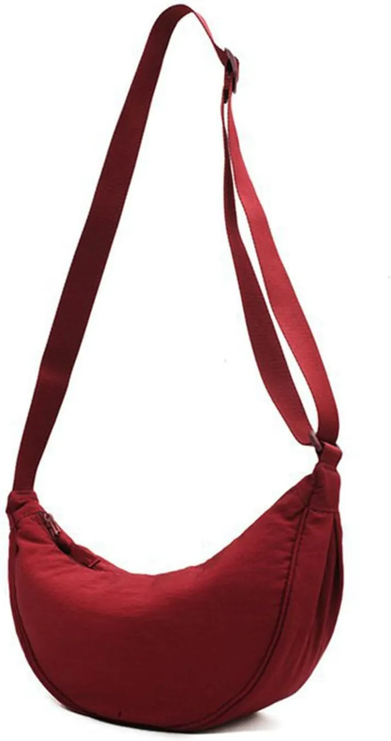 Soft PU Leather Shoulder Bag Dumpling Bag Women Armpit Nylon Simple Shoulder Design Crossbody