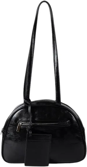 Sophisticated Solid Color Glossy PU Leather Saddles Handbag for Casual and Shopping Small Shoulder Bag Underarm Purse