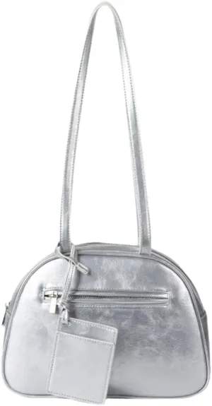 Sophisticated Solid Color Glossy PU Leather Saddles Handbag for Casual and Shopping Small Shoulder Bag Underarm Purse