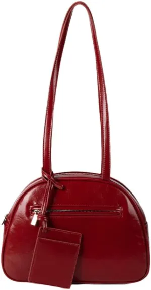 Sophisticated Solid Color Glossy PU Leather Saddles Handbag for Casual and Shopping Small Shoulder Bag Underarm Purse