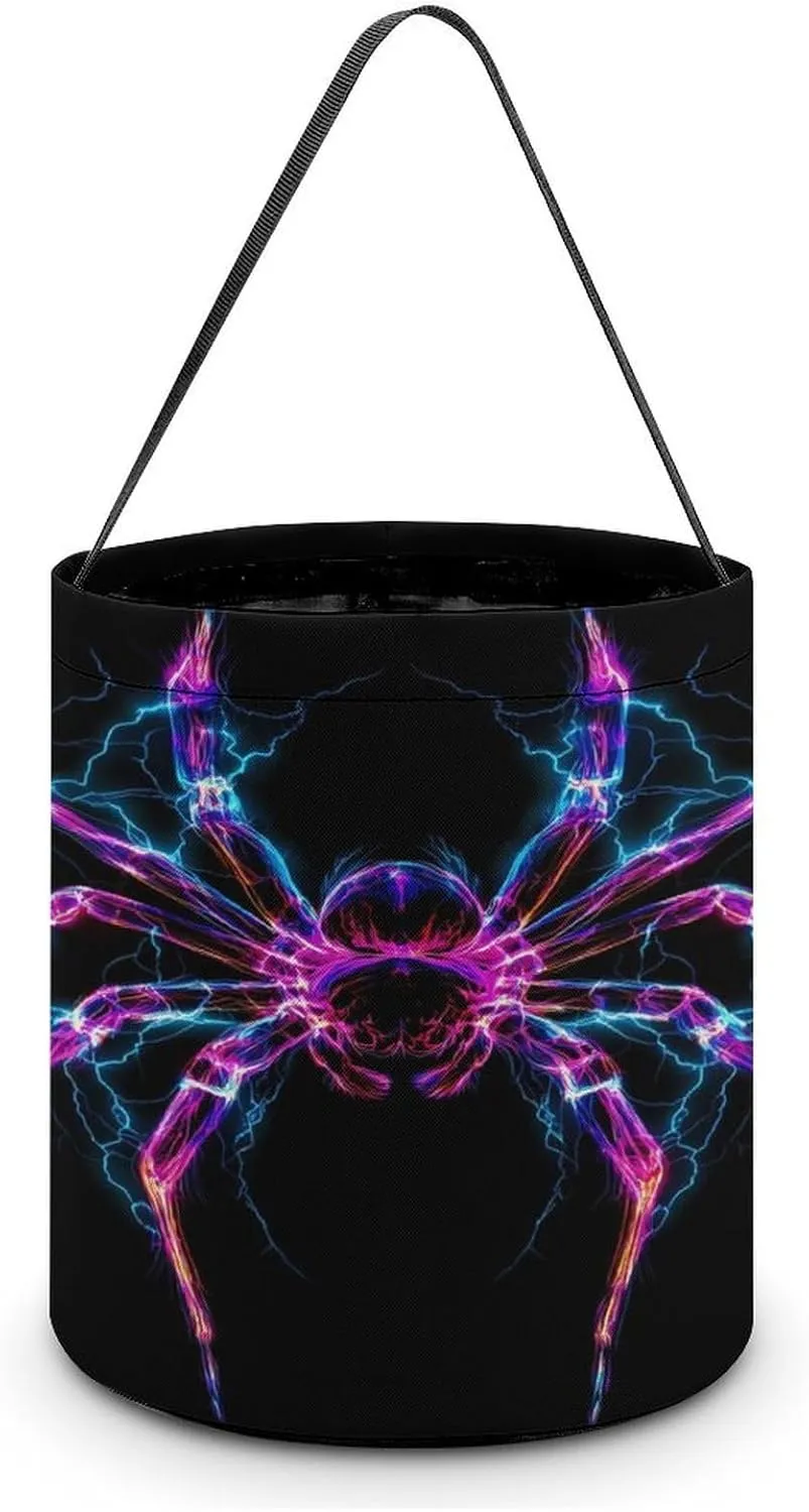 Spider Thunder Halloween Candy Bag Candy Tote Bucket Gift Bags Party Supplies for Women Men