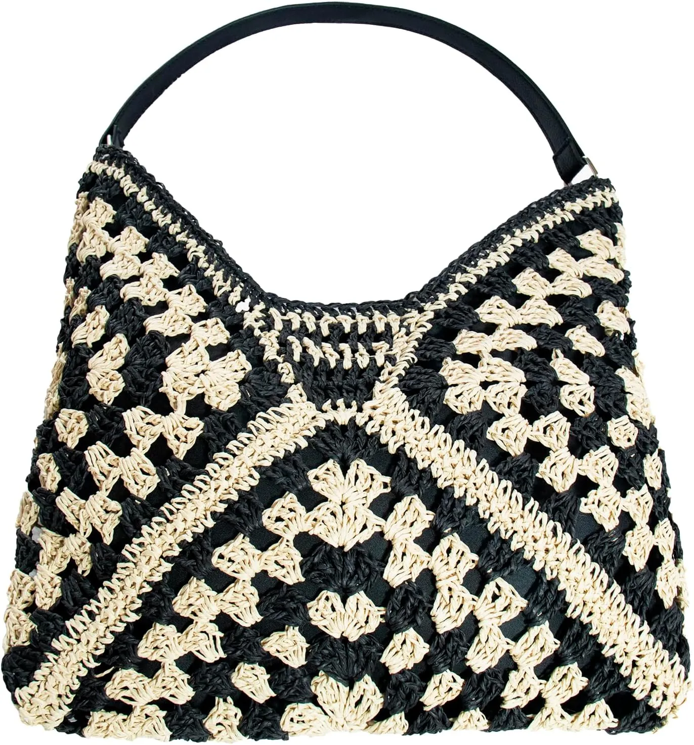 Straw Woven Tote Bag Hobo Beach Bags for Women Handmade Shoulder Bags Stylish and Vintage Hollow Woven Bags Summer