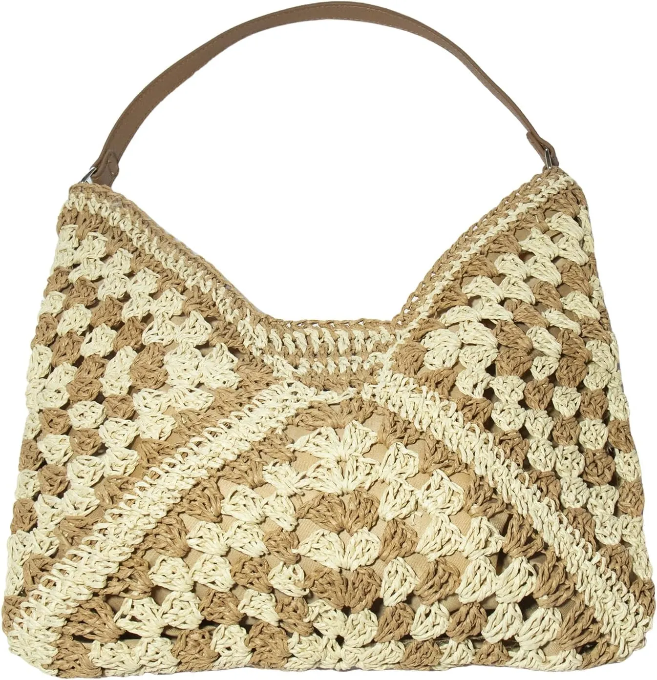 Straw Woven Tote Bag Hobo Beach Bags for Women Handmade Shoulder Bags Stylish and Vintage Hollow Woven Bags Summer