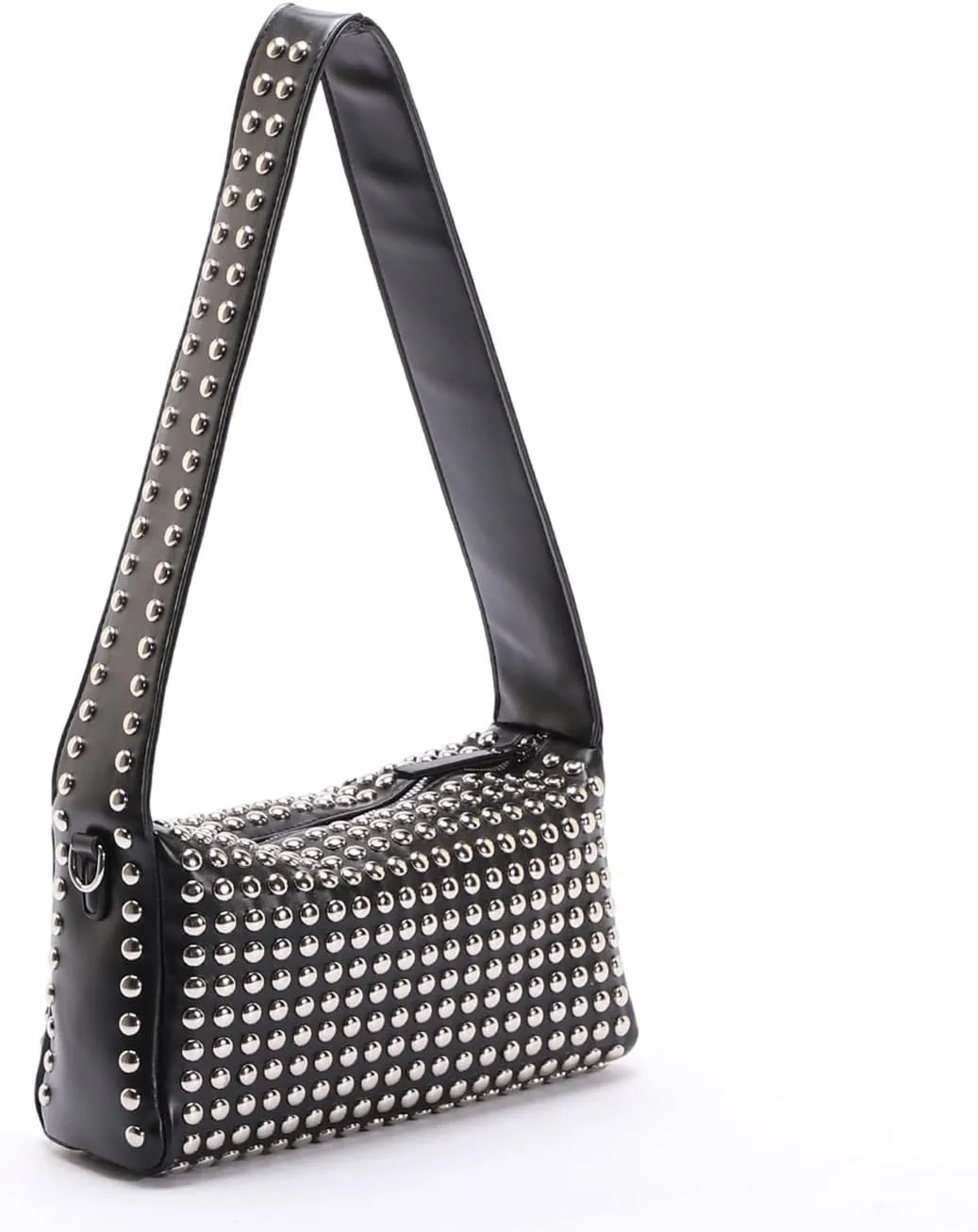 Studded Shoulder Purses for Women Trendy PU Leather Hobo Crossbody Bags Y2K Purse Cute Small Shoulder Bag