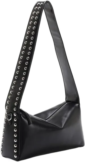 Studded Shoulder Purses for Women Trendy PU Leather Hobo Crossbody Bags Y2K Purse Cute Small Shoulder Bag