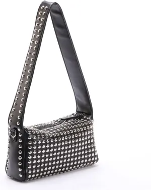 Studded Shoulder Purses for Women Trendy PU Leather Hobo Crossbody Bags Y2K Purse Cute Small Shoulder Bag