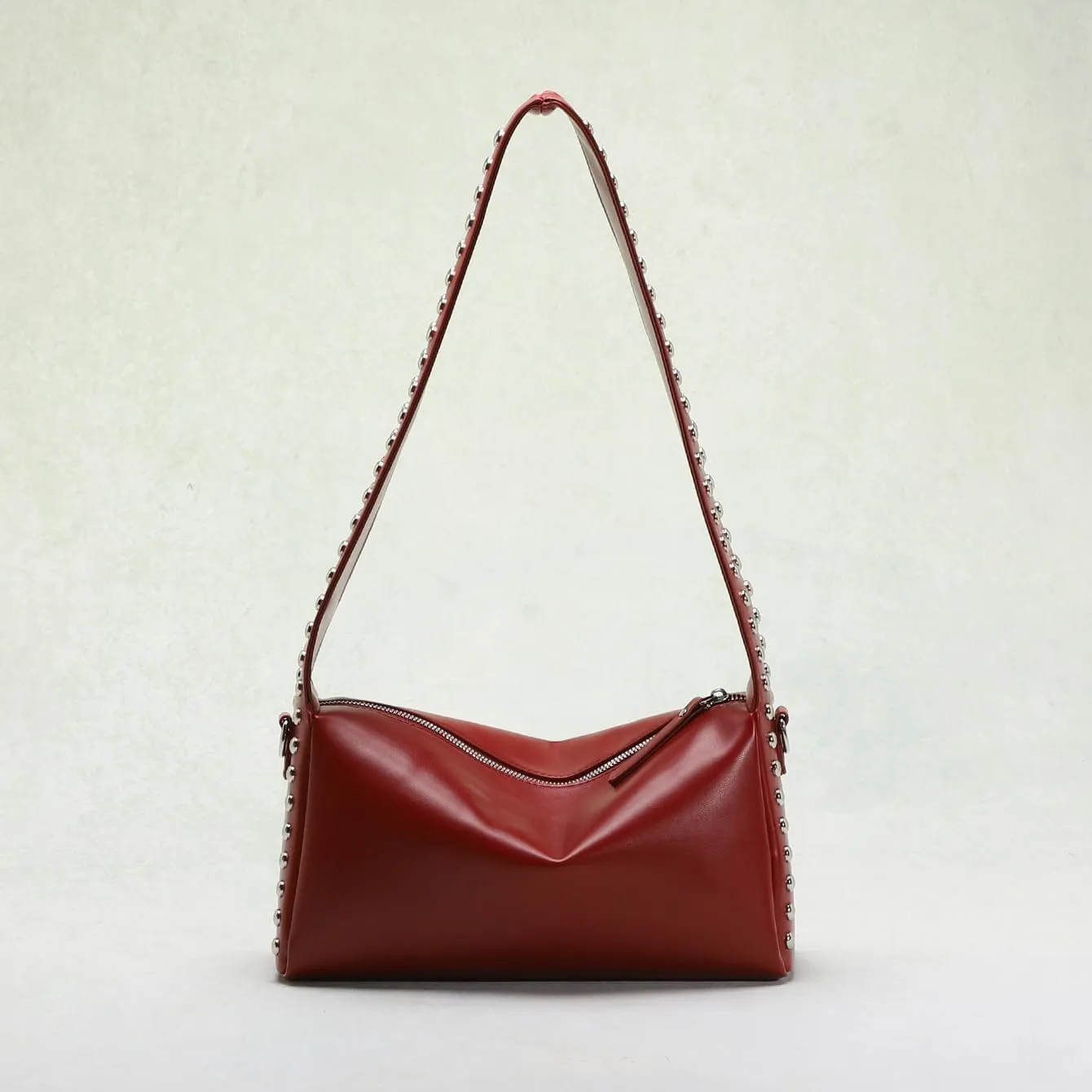 Studded Shoulder Purses for Women Trendy PU Leather Hobo Crossbody Bags Y2K Purse Cute Small Shoulder Bag