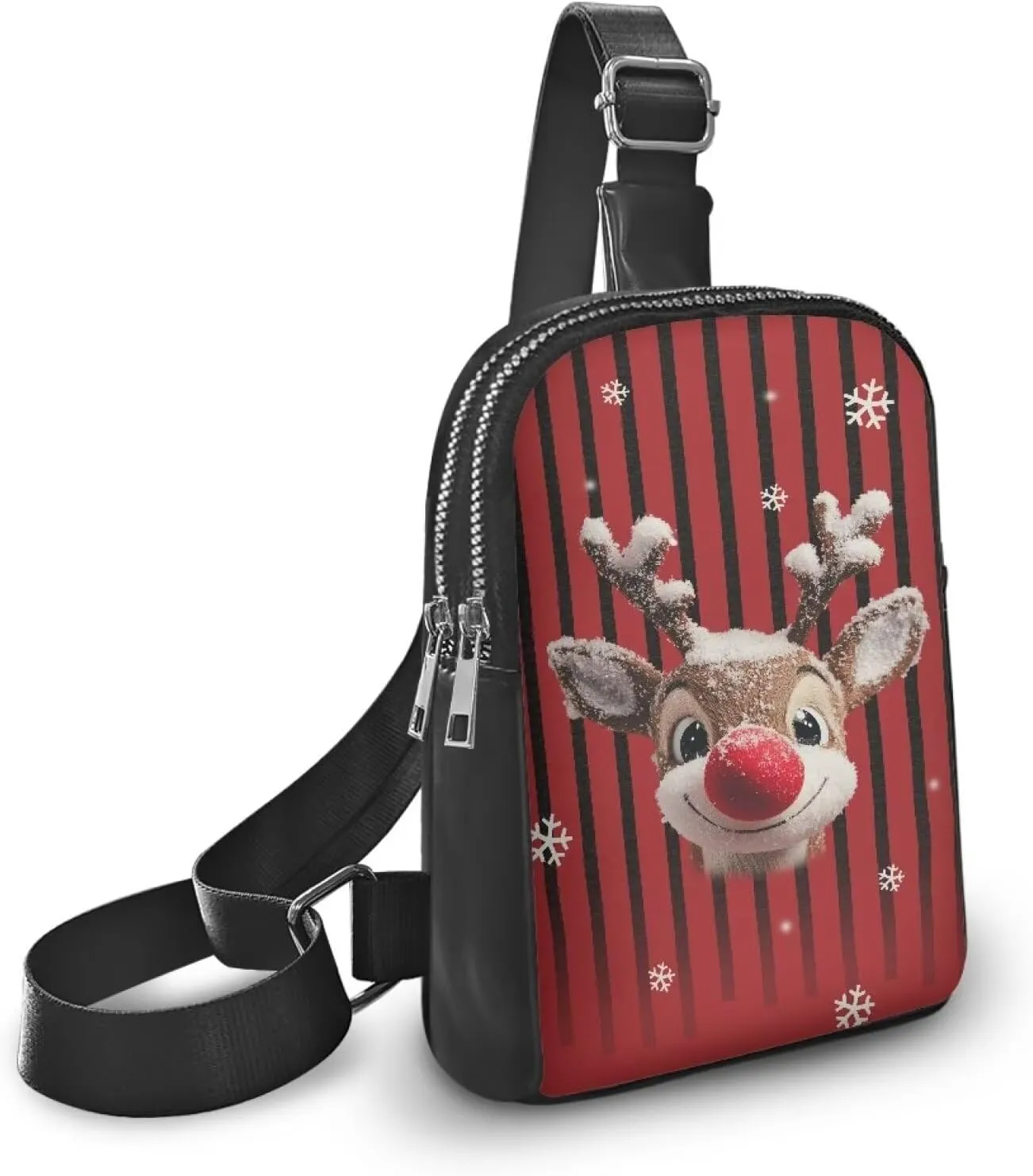 Sturdy Chest Bags for Women, Christmas Deer Leather Sling Purses for Women Graces Waterproof Dustproof Leather Bags Cross Body Bags for Shopping Work