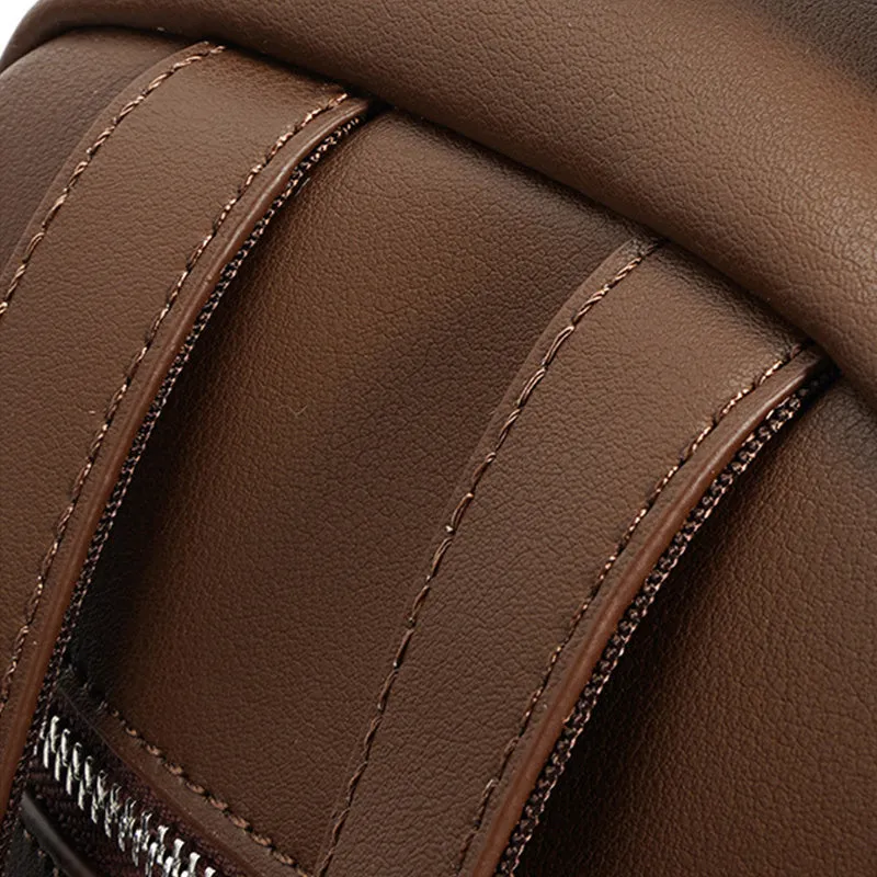 Stylish Minimalist Soft Leather Casual Backpack
