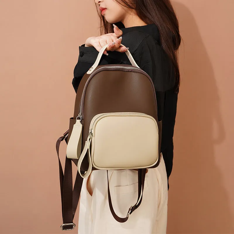 Stylish Minimalist Soft Leather Casual Backpack