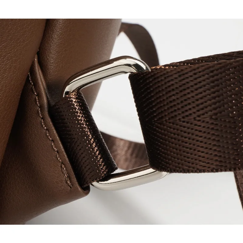 Stylish Minimalist Soft Leather Casual Backpack