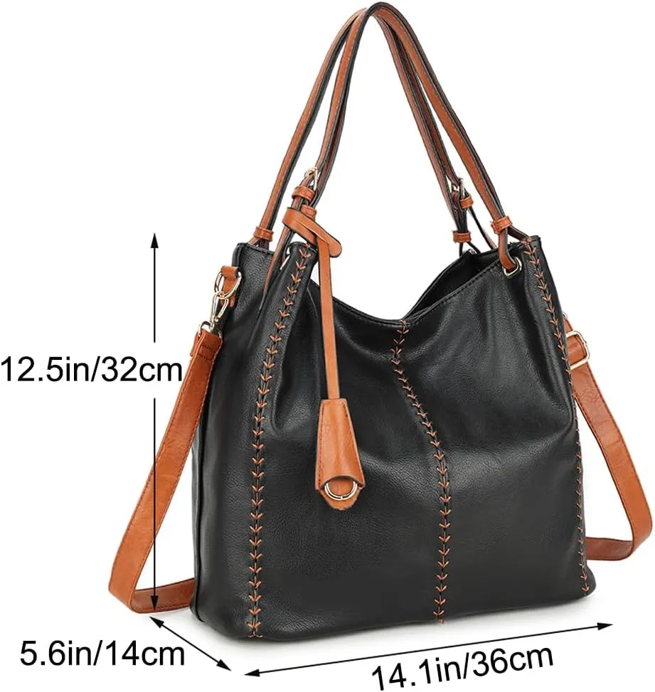 Stylish Tote Bag Handbags Womens Shoulder Vegan Leather Totes Vintage Hobo Bags Large Satchel Ladies Crossbody Bag