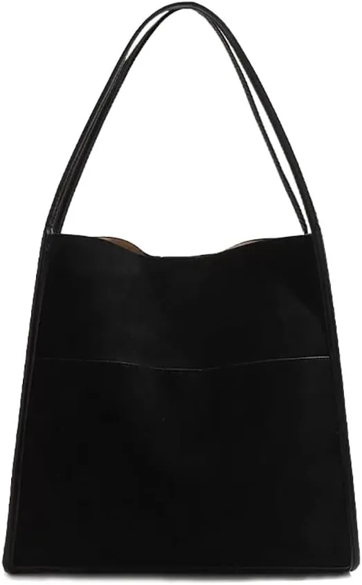 Suede Tote Bags for Women Faux Suede Purse Hobo Bag Bucket Shoulder Purse Handbag