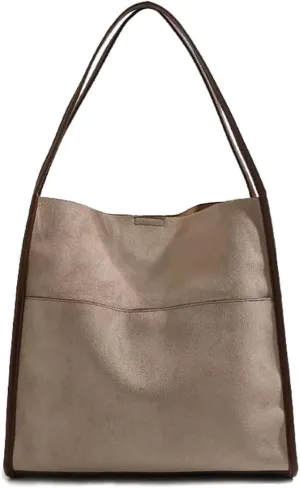 Suede Tote Bags for Women Faux Suede Purse Hobo Bag Bucket Shoulder Purse Handbag