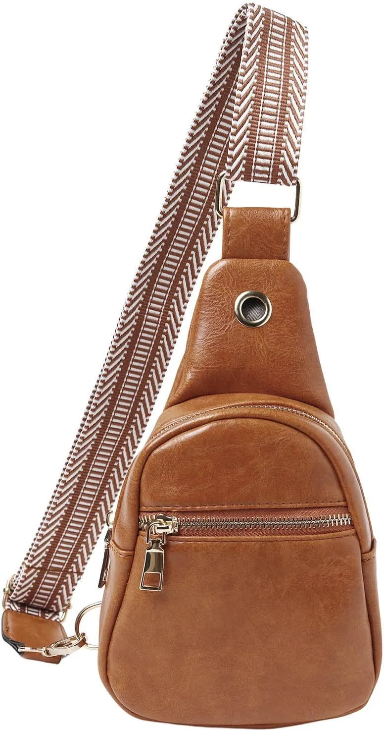 Summer Purse Boho Fashion Chest Bag Soft Leather Texture Crossbody Bag Large Capacity Simple Retro Shoulder