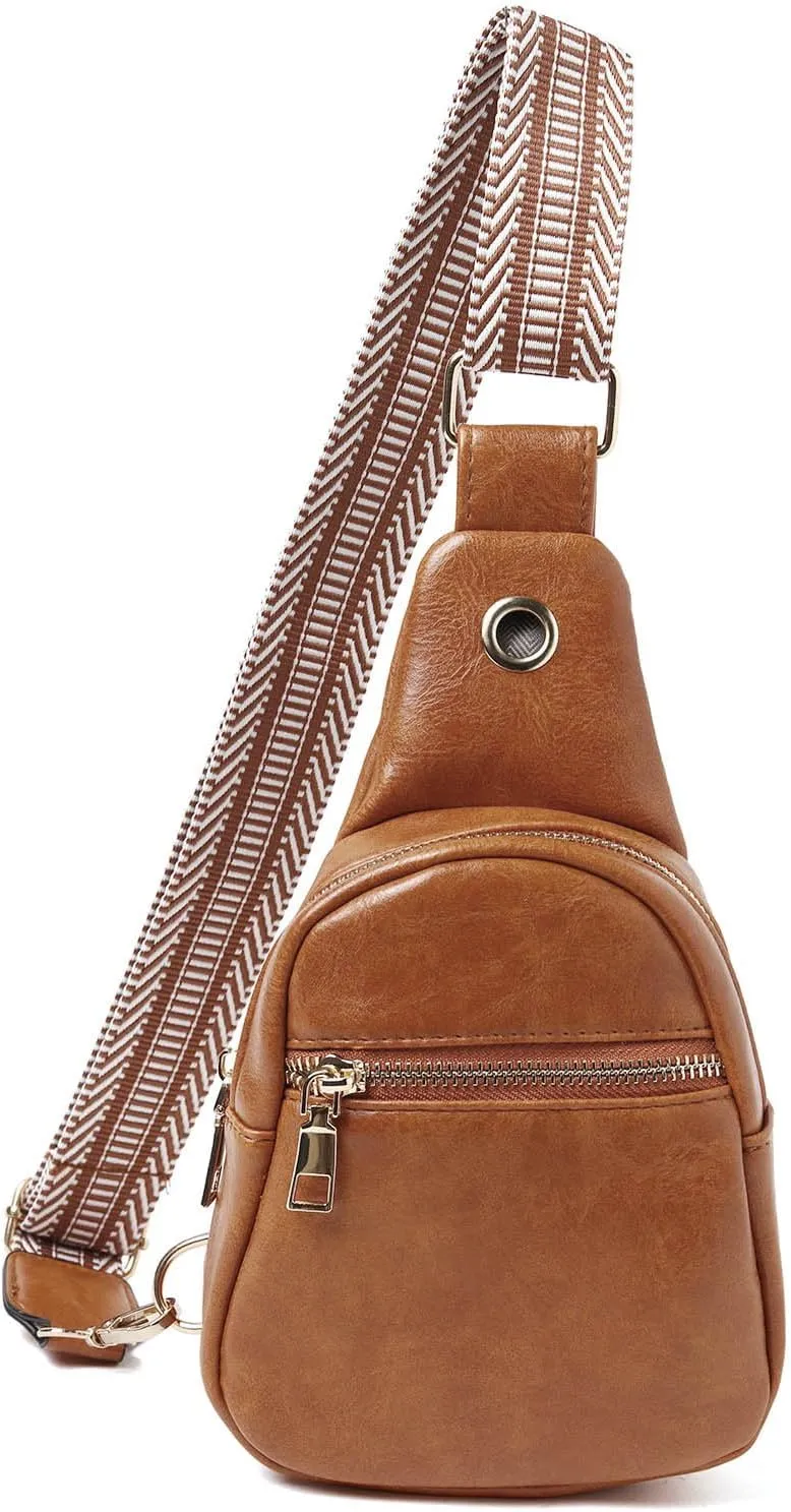 Summer Purse Boho Fashion Chest Bag Soft Leather Texture Crossbody Bag Large Capacity Simple Retro Shoulder