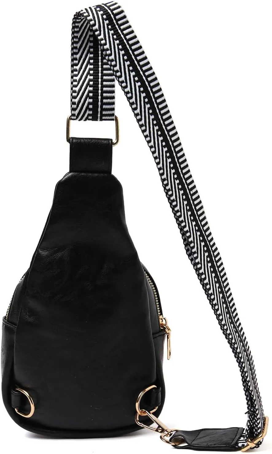 Summer Purse Boho Fashion Chest Bag Soft Leather Texture Crossbody Bag Large Capacity Simple Retro Shoulder