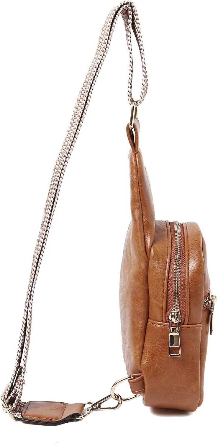 Summer Purse Boho Fashion Chest Bag Soft Leather Texture Crossbody Bag Large Capacity Simple Retro Shoulder