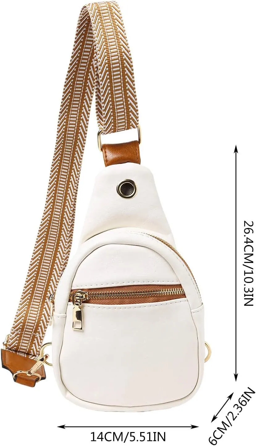 Summer Purse Boho Fashion Chest Bag Soft Leather Texture Crossbody Bag Large Capacity Simple Retro Shoulder