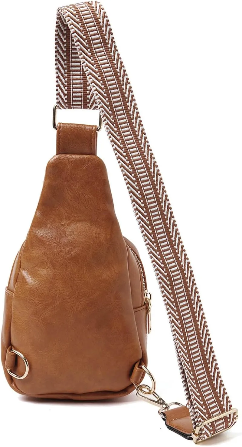 Summer Purse Boho Fashion Chest Bag Soft Leather Texture Crossbody Bag Large Capacity Simple Retro Shoulder