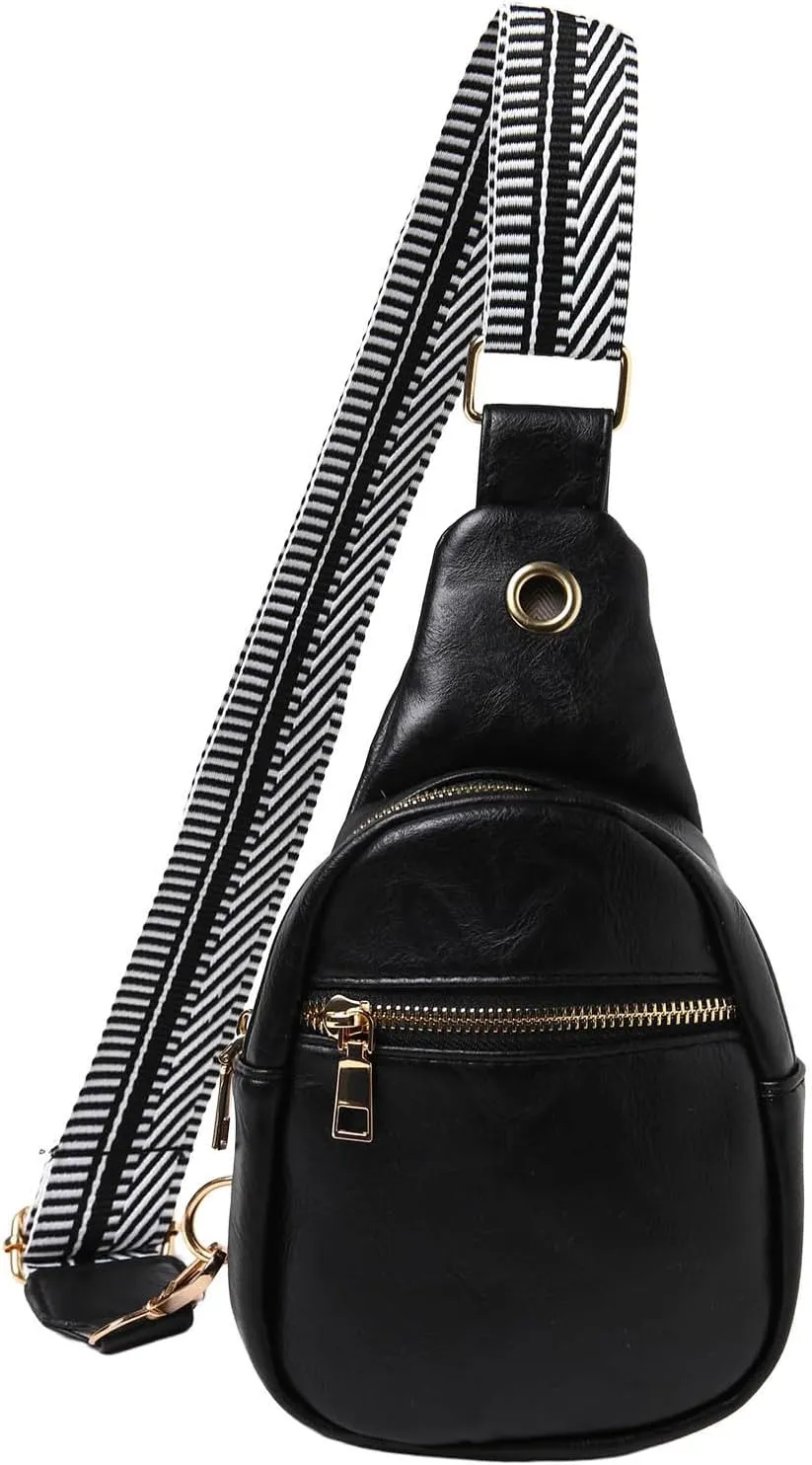 Summer Purse Boho Fashion Chest Bag Soft Leather Texture Crossbody Bag Large Capacity Simple Retro Shoulder