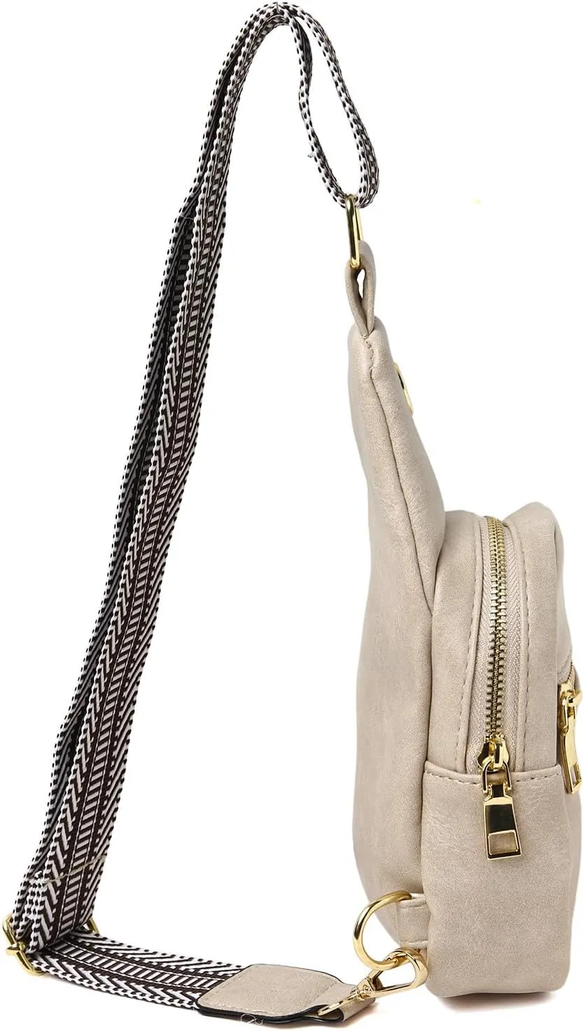 Summer Purse Boho Fashion Chest Bag Soft Leather Texture Crossbody Bag Large Capacity Simple Retro Shoulder