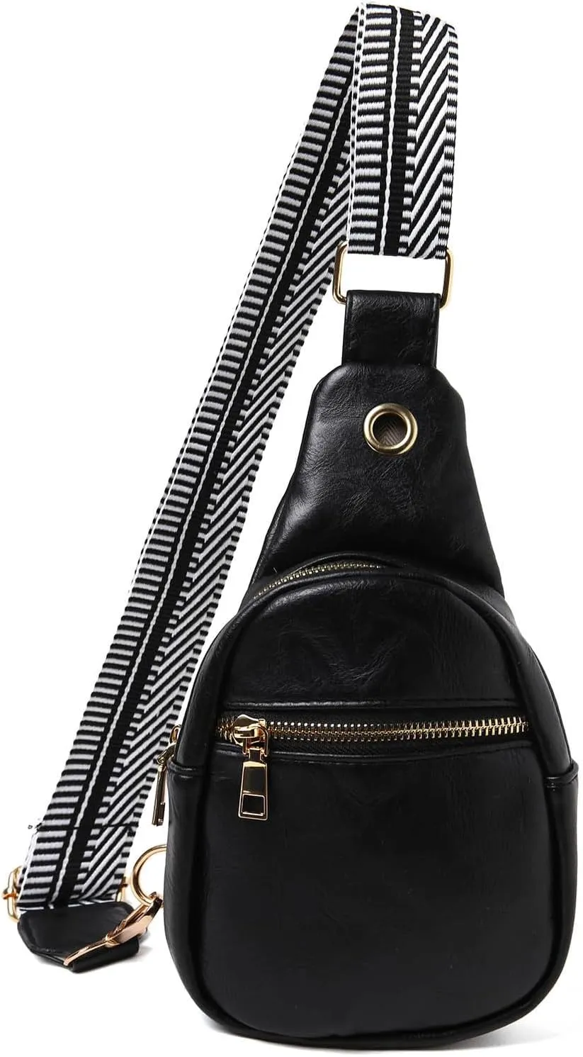 Summer Purse Boho Fashion Chest Bag Soft Leather Texture Crossbody Bag Large Capacity Simple Retro Shoulder