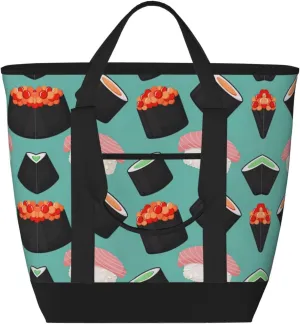 Sushi Food Pattern1 Women's tote bags and reusable women's beach bags are suitable for travel insulation and cooling bags.