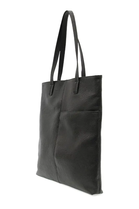 Tabitha Front Slip Pocket Magazine Tote [Black-L8248]