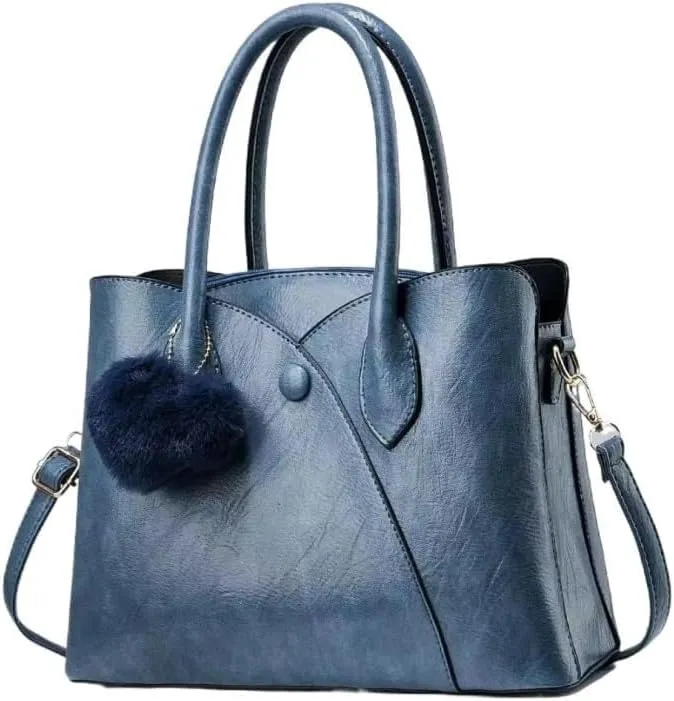 Top-Handle Bags Satchel Leisure Solid Shoulder Bag with Pocket Wristlets Women Stylish Handbag Tote Bag Faux Leather
