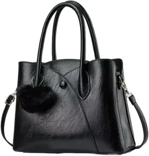 Top-Handle Bags Satchel Leisure Solid Shoulder Bag with Pocket Wristlets Women Stylish Handbag Tote Bag Faux Leather