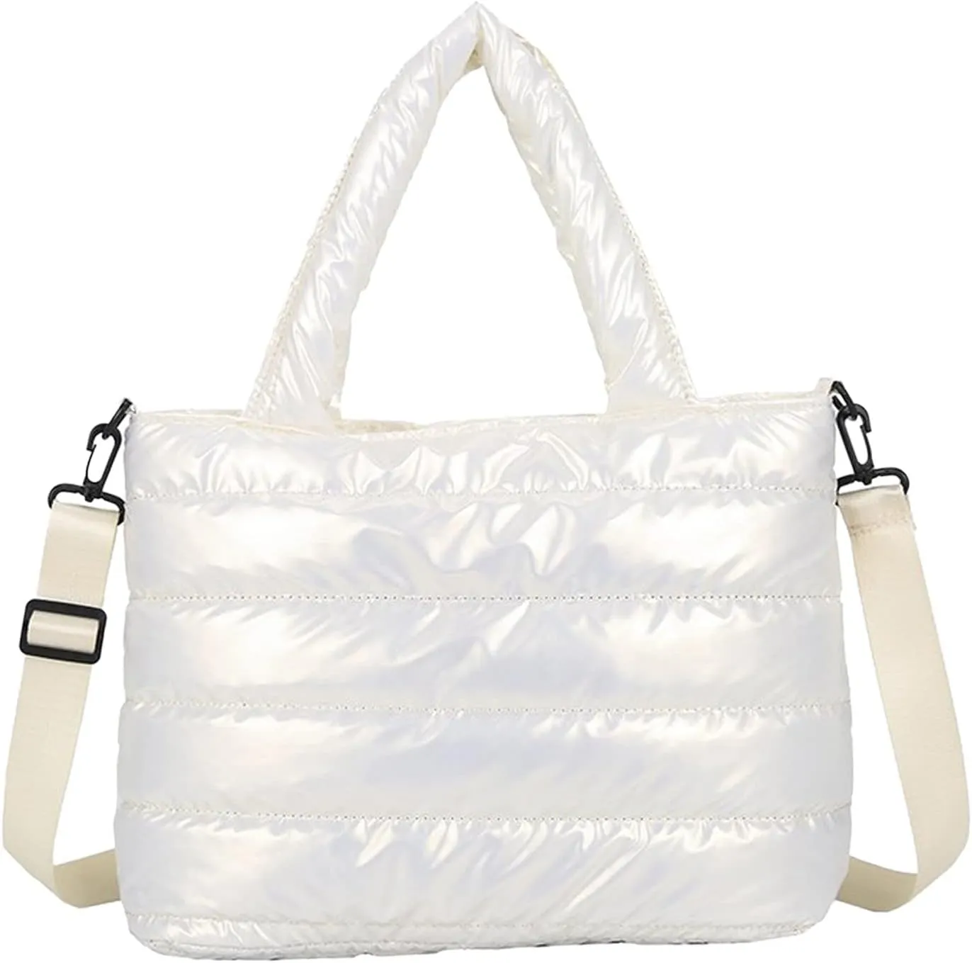 Tote Bag For Women Quilted Handbag Lightweight Winter Down Cotton Padded Shoulder Crossbody Handbags Down Padding Shopping X