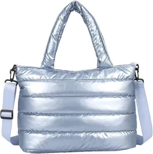 Tote Bag For Women Quilted Handbag Lightweight Winter Down Cotton Padded Shoulder Crossbody Handbags Down Padding Shopping X