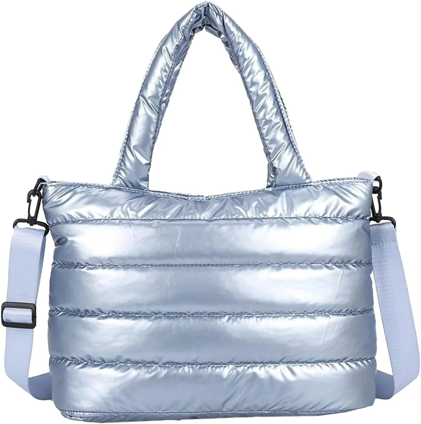 Tote Bag For Women Quilted Handbag Lightweight Winter Down Cotton Padded Shoulder Crossbody Handbags Down Padding Shopping X