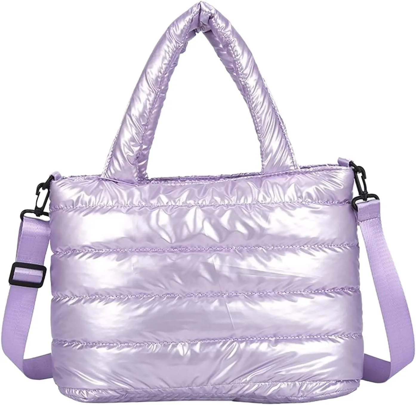Tote Bag For Women Quilted Handbag Lightweight Winter Down Cotton Padded Shoulder Crossbody Handbags Down Padding Shopping X