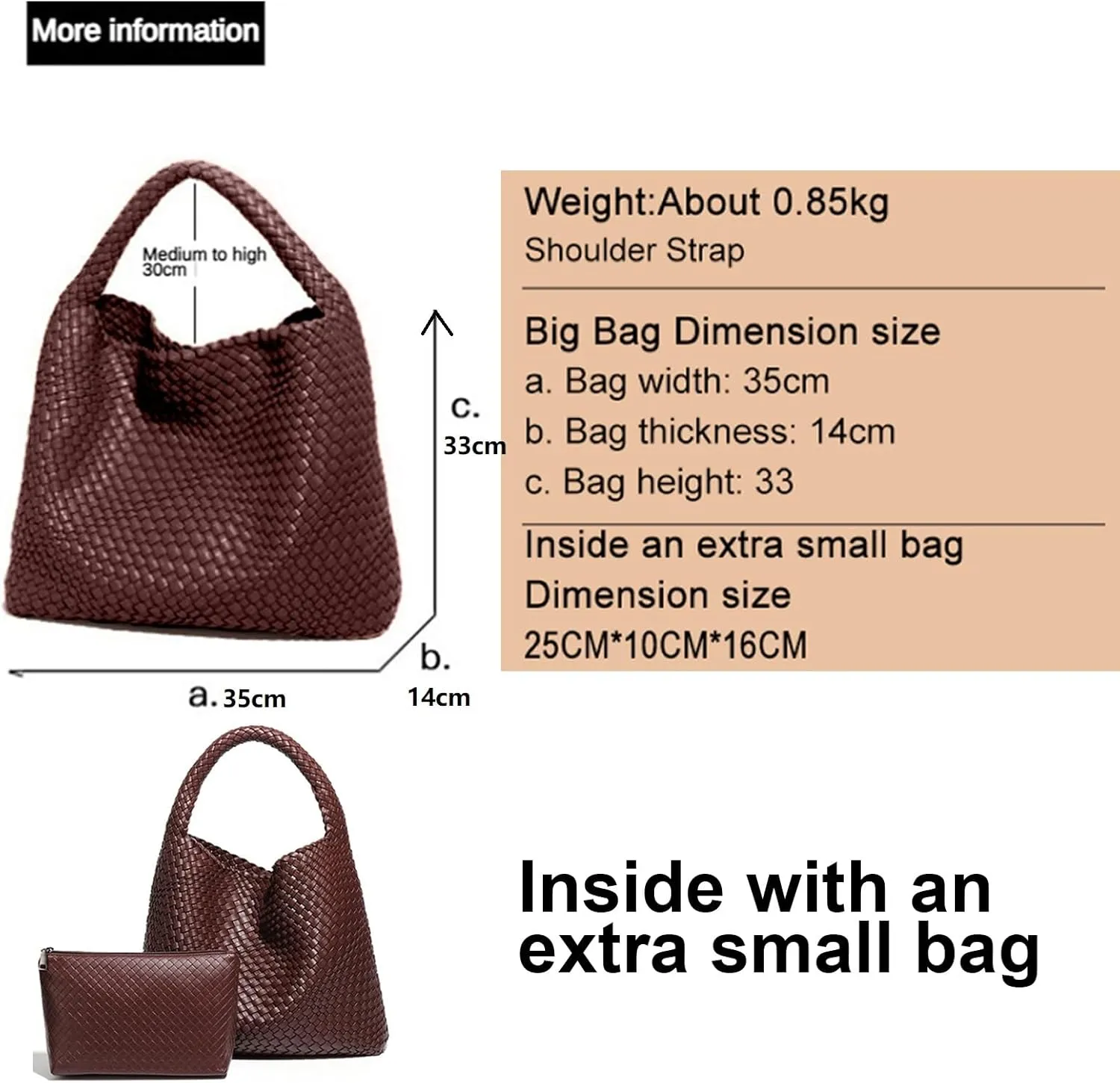 Tote Bag Shoulder Handbags for Women Hand bag Large Capacity Travel Woven Lightweight Purse Hobo Slouchy Bags